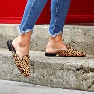 Birdies | Phoebe Slip-On Mule in Cheetah Calf Hair Size 7.5